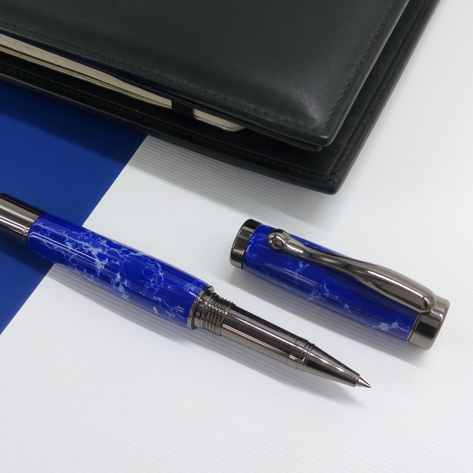Ручка Мармур синій