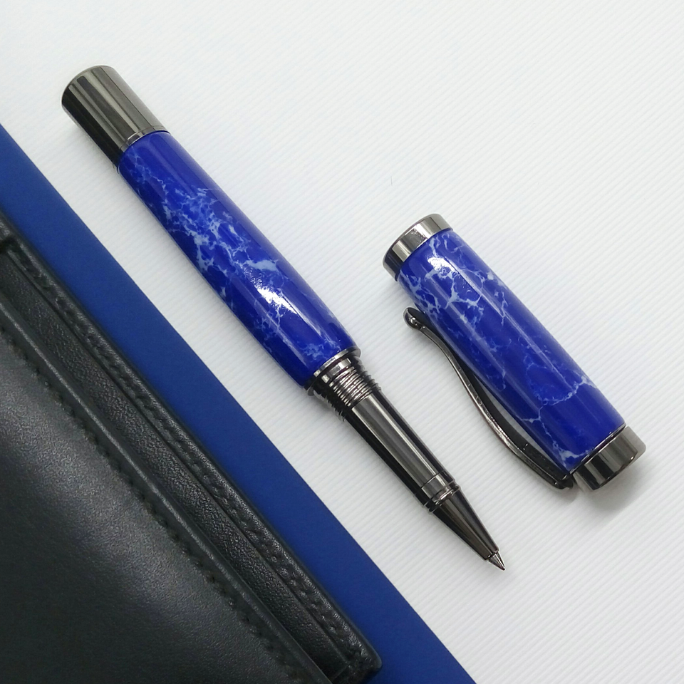 Ручка Мармур синій
